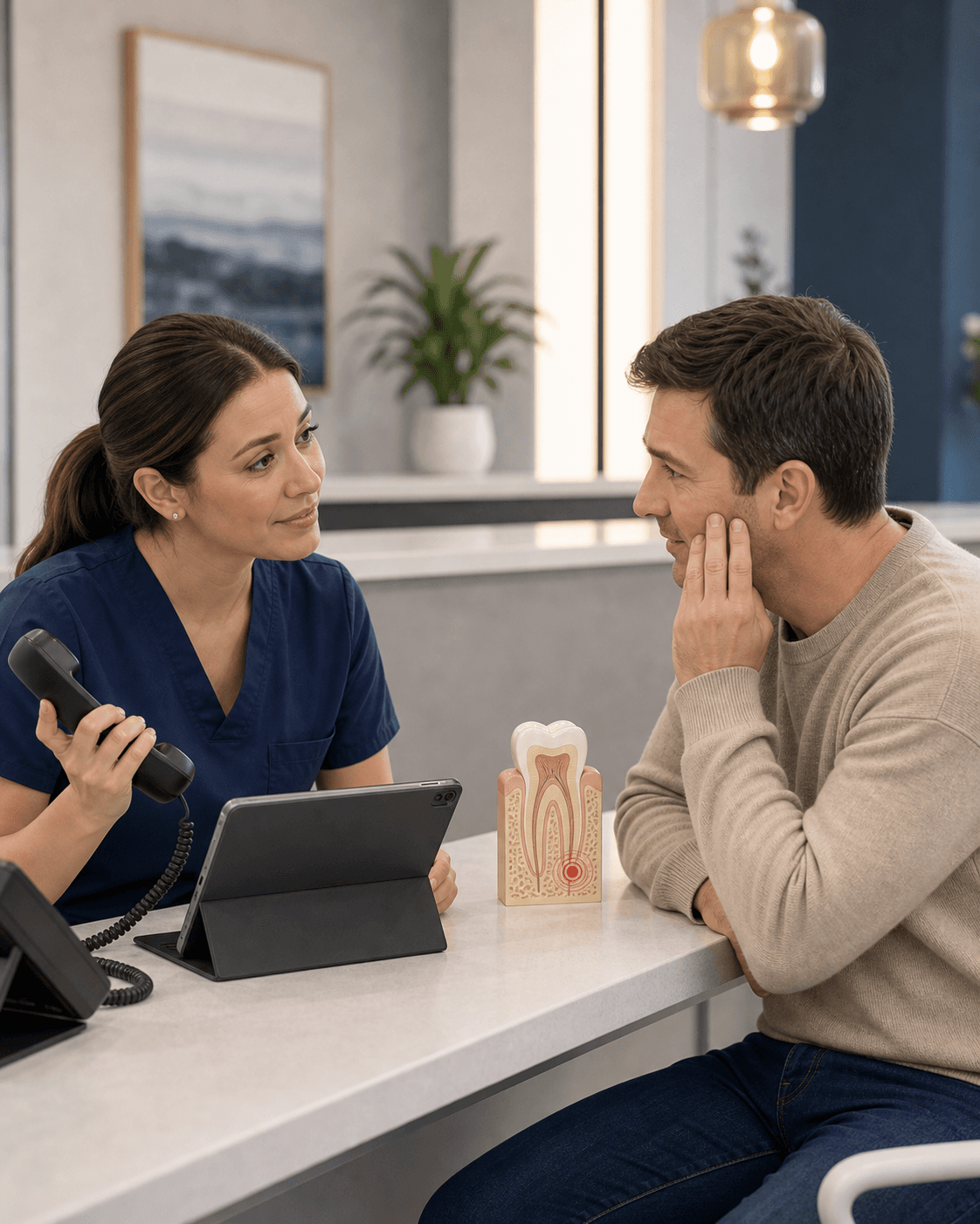 Emergency endodontic care consultation for urgent tooth pain at Bixby Endodontics
